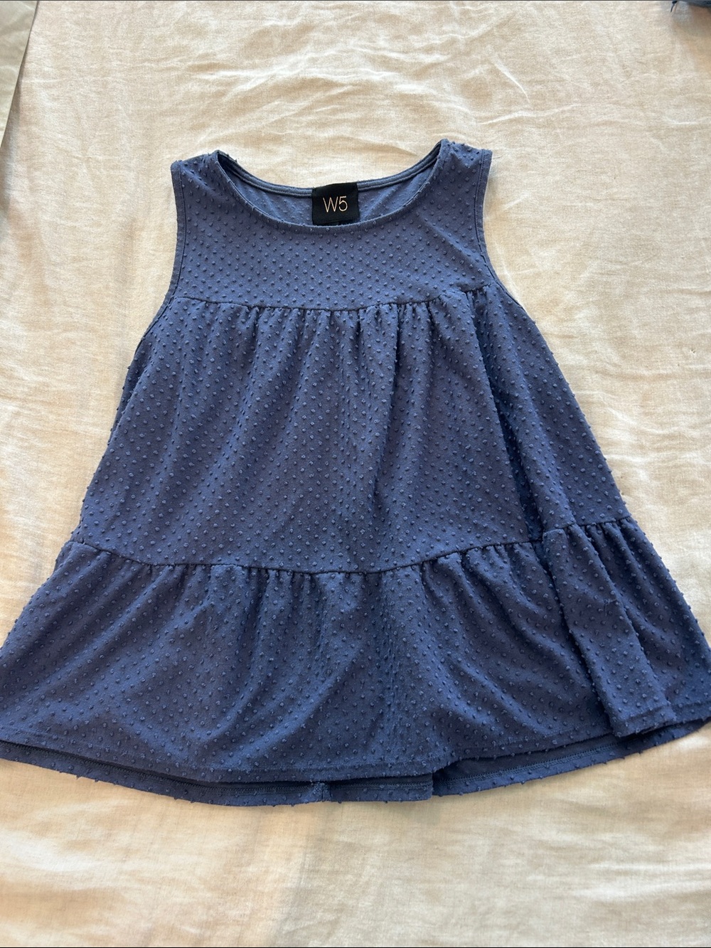 Women’s Navy Tank with Textured Dots